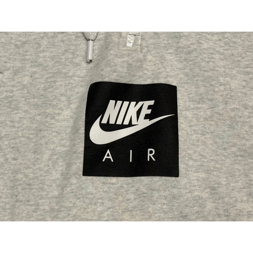 Nike Men's Light Heather Gray/Black Air Half-Zip Logo Heavyweight Hoodie Sz L - Picture 9 of 10